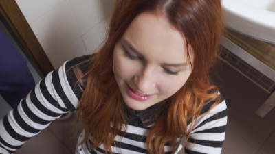 Married lady fucks a stranger for cash in a public restroom