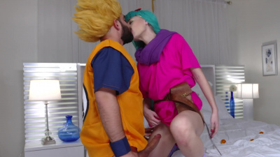 Anime lover Jessie Saint gives super saiyan the best head ever